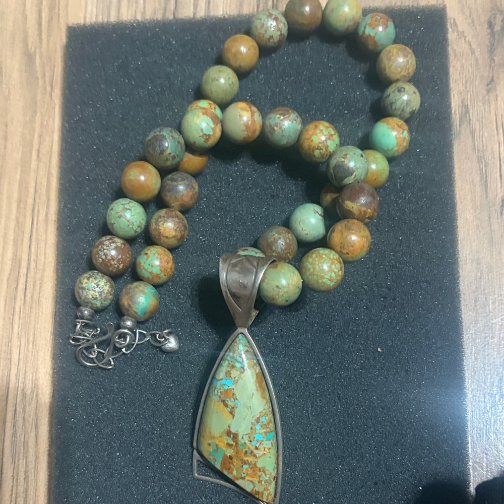 Artisan Turquoise and Brown Beaded Necklace